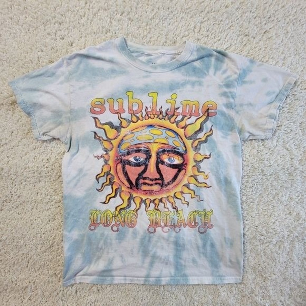 Sublime Long Beach Sun Graphic Tie Dye T-Shirt Mens Size Medium